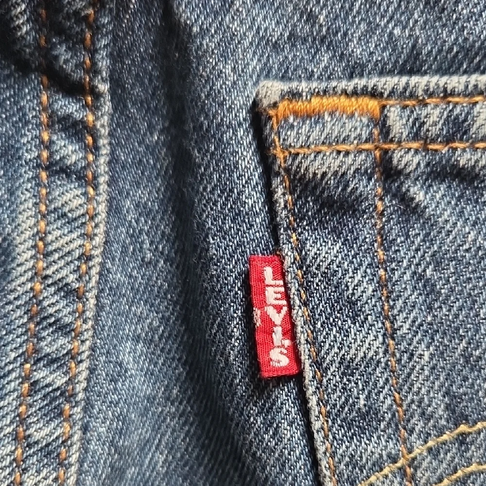 Levi's 501 High Rise Straight Leg Classic Blue Jeans - Picture 4 of 9